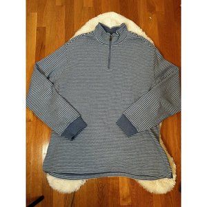 Rodd and Gunn Merrick Bay 1/4 Zip Sweater 2XL Blue white Stripe Gorgeous NWOT